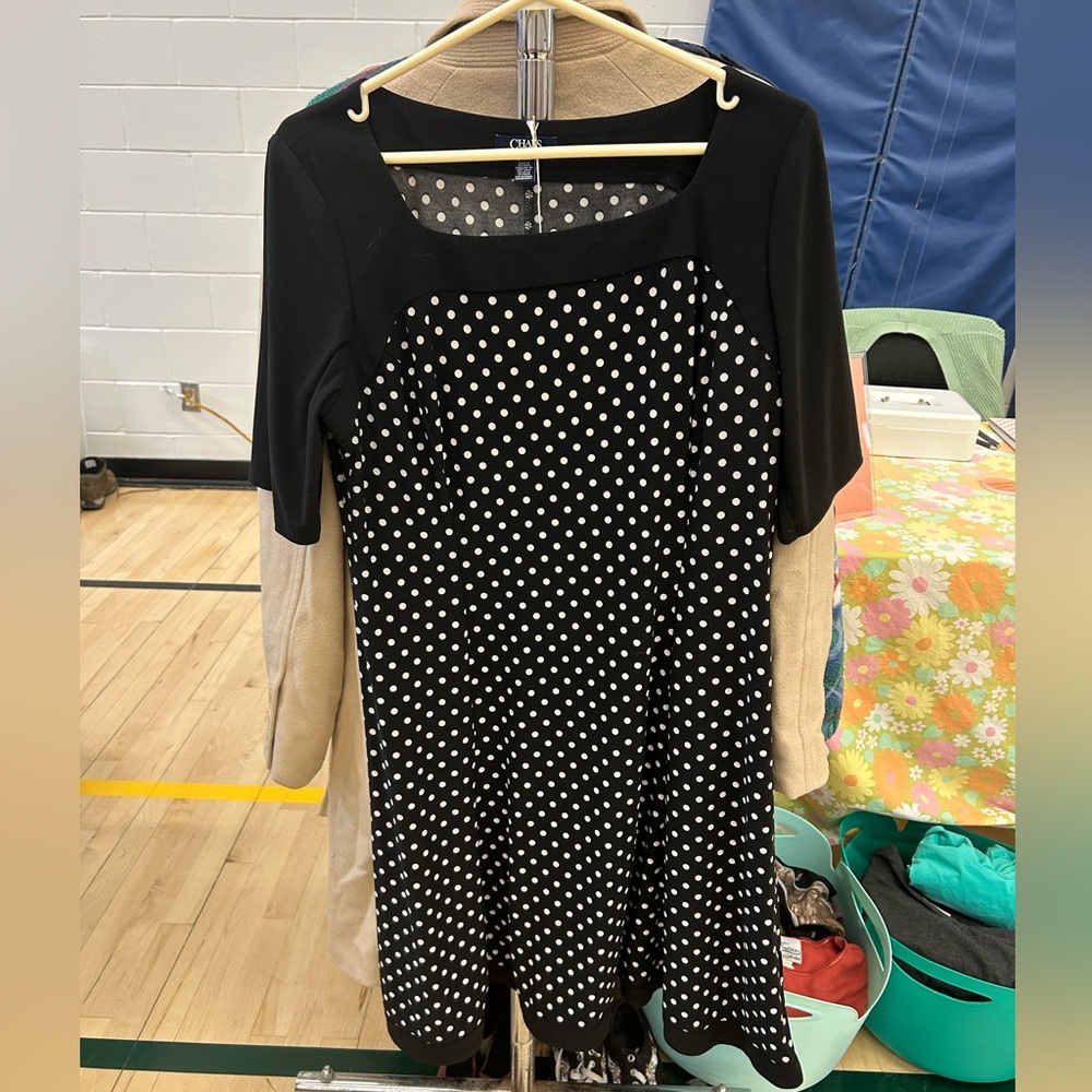 Chaps Polka Dot Skater Dress